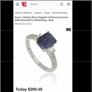 Suzy Levian Sterling Silver & Sapphire Ring